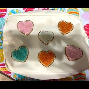 Stoney Clover Lane Large Buttercream Pouch with Heart Patches